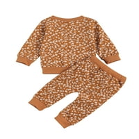 Комплект дрехи за дрехи Musuos за бебета, плот от яка с флорален печат и дълги панталони