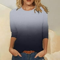 Ръкав върхове Мода врата печат дълга блуза средна т Дамски ежедневни Риза дамска блуза
