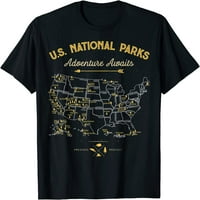 Национални паркове Карта Подаръци US Park Vintage Camping Thinging Thring