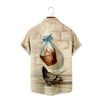 Тениски ризи за жени мъже ежедневни Великденски зайчета Принт с къс ръкав тениски летни блузи блузи, 11, Възрастни-3хл