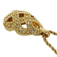 Удостоверено използвано християнско колие за Dior Lady Gold Rhinestone