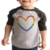Ядоха облекло Детски ризи за гордост - Rainbow Heart Grey Rish Youth Medium