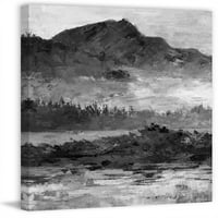 Парвез Тадж тъмна и мистериозна планина живопис печат върху увито платно