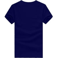 Gotyou Spring Tops Жени пчелни ден плюс размер щампа тениски риза Независимост ден тениска блуза върхове син XL