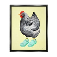 Ступел индустрии пиле кокошка живи гумени Сабо селскостопански животни графично изкуство струя черно плаваща рамка платно печат стена изкуство, дизайн от Амели Лего