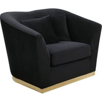 Меридиански мебели Arabella Black Velvet Color-Color: Black Velvet, Finish: Gold, Style: Contemporary