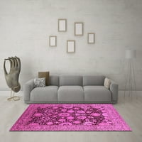 Ahgly Company Indoor Rectangle Oriental Pink Industrial Area Rugs, 2 '3'
