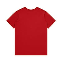 Дамски лятна тениска небрежна кръгла шия върхове модна бейзболна ден отпечатана блуза с къс ръкав 3xl