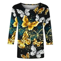 Ръкав ризи за жени, дамски есенни Модни флорални щампи на екипажа рокля Блузи