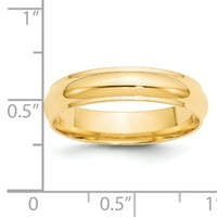 Първичен Златен карат жълто злато половин кръг с ръб Размер на лентата 9