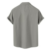 Аурорални мъже риза с дълъг ръкав мъжки отпечатан модел ежедневна модна ревера къса ръкав риза блуза