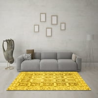 Ahgly Company Indoor Rectangle Abstract Yellow Modern Area Rugs, 2 '3'