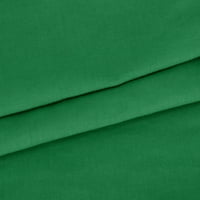 Женски плюс размер Топ женски V-образно деколте с дълъг ръкав Разхлабен копче за памук и ленени туники летни ризи блуза зелено 18