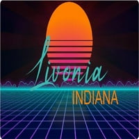 Livonia Indiana Vinyl Decal Stiker Retro Neon Design