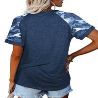 Springttc Women Camo Print пачуърк с къс ръкав тениска отгоре