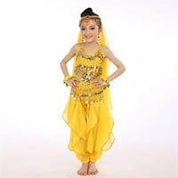 Ръчно изработени деца момиче корем танц деца корем танцуващ танцов плат Комплект танцов танц за момичета