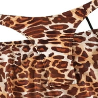 Caitzr жени бикини костюм khaki леопардов печат плувни върхове дъна слънцезащитна ръка и пола