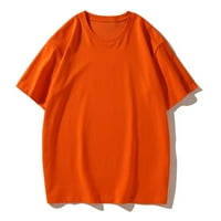 Zodggu намалена модна дама блуза върхове солидни цветове летни върхове модерни удобни плюс размери тениски за жени капка рамо свободно ежедневно късо ръкав женски свободно време оранжево 8