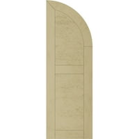 Екена мелница 12 в 40 г дървен материал грубо нарязан два равни плоски панела с четвърт кръгла арка Топ Фау дърво щори, грундиран тен