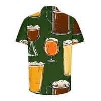 Зимна ревера блуза за мъже бира отпечатани ризи