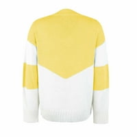 Дамски пуловери Модерни годни джъмпер пуловер Небрежни пуловери за деколте за тийнейджърки жълти xl