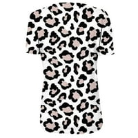 Дамски върхове дамски модни ежедневни удобни къси без ръкави отпечатани върхове леопардови печат s