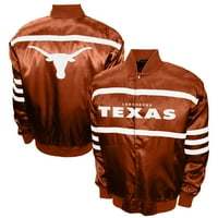 Мъжки франчайзинг клуб Тексас Оранжев Тексас Лонгхорн 2-ра ера с пълна петна сатенено яке