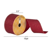 Викерман 2.5 ярд червено тъкани точка Дупион Коледна панделка