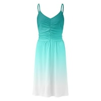 Дамски летни рокли пролетта лято женска рокля солиден цвят тънък тънък рокля за свободното време празнично зелено