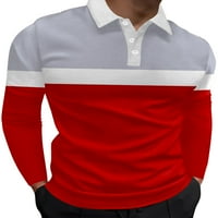 Капрез Мъжете блуза ревера върхове с дълъг ръкав поло риза класически тениски с тениски с тениски- 2xl