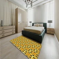 Ahgly Company Indoor Square Marqued Bright Gold Yellow Area Rugs, 7 'квадрат