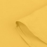 Дамски върхове кръгло деколте жени блуза ежедневни твърди ризи с къс ръкав мода жълт 2xl