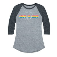 Disney Pride - Любовта е любов - очертани Мики - женска графична тениска Raglan