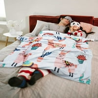 Сладък лама одеяло kawaii alpaca хвърляне на одеяло за момичета Лек мек и размит фланелен диван диван 50 60
