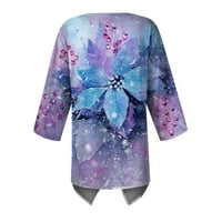 Apepal дамски плюс размер върхове дамски туника върхове ръкави ризи неравномерни подгъва безкрайна блуза тъмно лилаво 2xl