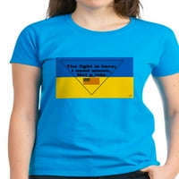 Cafepress - Тениска на Ukraine Defender - Женска тъмна тениска