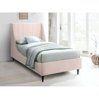 Меридиански мебели Eva розово кадифено двойно легло