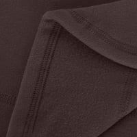 CACOMMARK PI Женски ризи с дълъг ръкав разчистен женски зимен солиден цвят кръгъл дросел на пуловер върхове блуза кафе