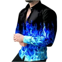 Спестовни ризи с дълъг ръкав за мъже ежедневни пролетни и принт Жилетки блуза риза, многоцветна