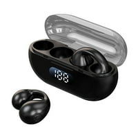 Kripyery Set костна проводимост слушалки уши куки LED цифров дисплей hifi стерео звуков шум намаляване на ниско латентност музика, която свири ергономични Bluetooth-съвместими безжични спортни слушалки за открито