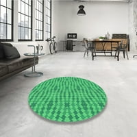 Ahgly Company Indoor Round шарени килими Springgreen Area, 5 'Round