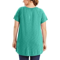 Дамски върхове жени модни соли цветни дантелени тениски с къси без ръкави плюс размер кръгли върхове в шията зелени xxxxl