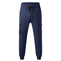 Tawop Cargo Pants Мъжки твърди товарни панталони тънки мулти джобни гамаши ежедневни спортове на открито панталони ВМС 10