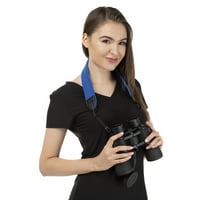 Синя каишка за врата за Фотоапарати и Бинокли-широка удобна регулируема противоплъзгаща се Каишка за рамо - идеална за Бинокли , далекомери и ДСЛР камери