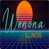 Wenona Illinois Vinyl Decal Stiker Retro Neon Design