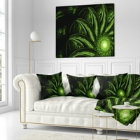 Дизайнарт странно зелено цвете - флорална възглавница за хвърляне-18х18