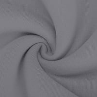 Жени основен свободен суичър твърд цвят дълъг ръкав блуза горна сива размер xl
