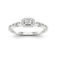 3 8кт ТДВ диамант 10к Бяло Злато годежен пръстен