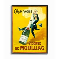 Ступел индустрии Реколта илюстрация шампанско Виконт дьо Моляк Поп бутилка рамка стена арт дизайн от Маркъс Жул, 11 14