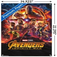 Marvel Cinematic Universe - Avengers - Infinity War - Плакат за един лист стена с бутални щифтове, 14.725 22.375